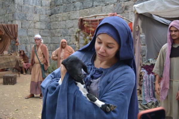 Bianca com uma das cabras (Crédito:  Felipe Souto Maior/AgNews)