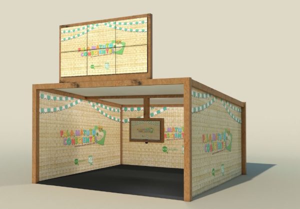 Stand da campanha na festa (Crédito: Divulgação)