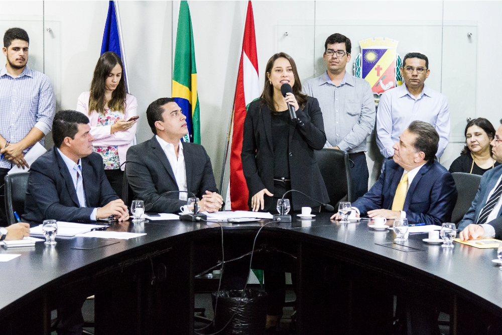 A prefeita de Caruaru, Raquel Lyra na cerimônia de posse dos secretários municipais (Crédito: Divulgação)