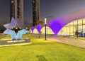 Recife Expo Center ilumina fachada de roxo em janeiro em apoio à conscientização sobre a hanseníase